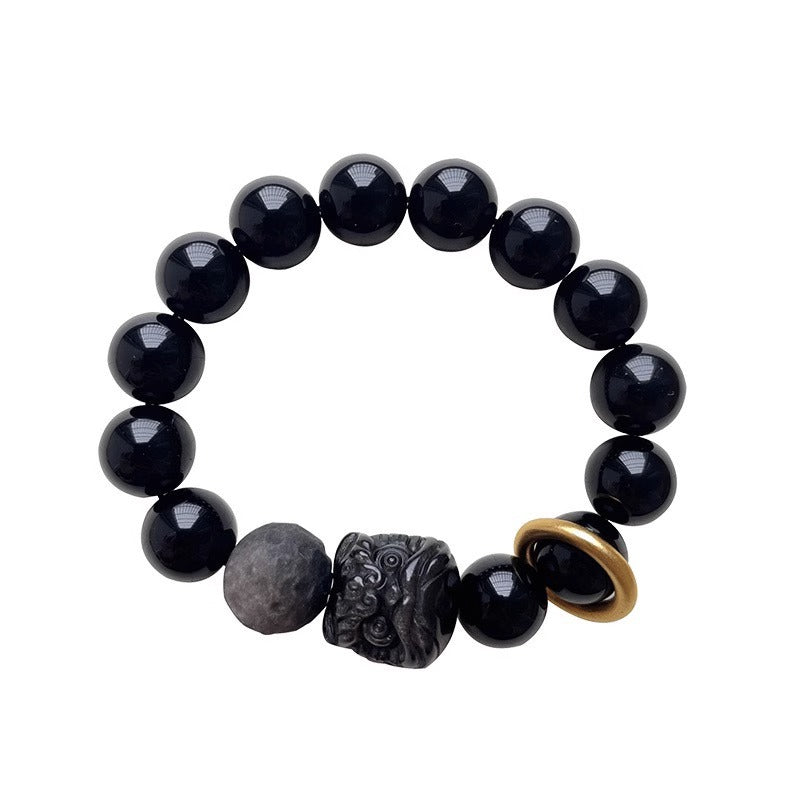 Obsidian Guardian Lion Bracelet – Hand-Blessed by a Feng-Shui Master Channel ancient Eastern power to amplify your luck, career, wealth and health.