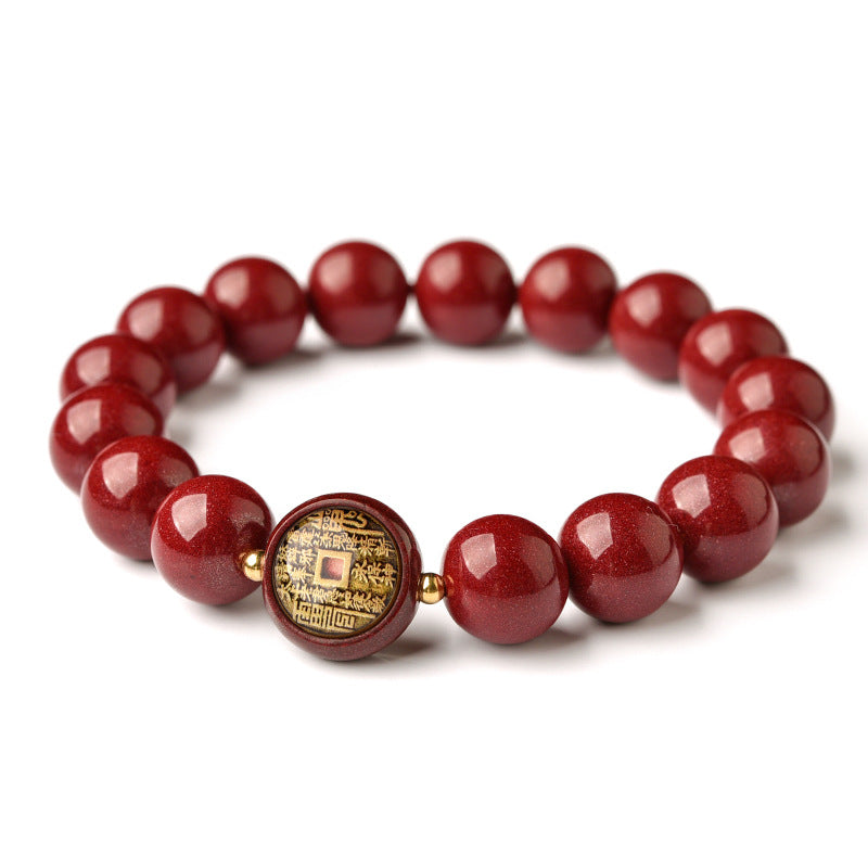 Charity Sacred Tool【Guardian Stack】Cinnabar Mountain-Ghost Coin Bracelet
